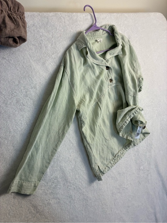 Jackets & Blazers - Light Green Women's Button-Front Jacket